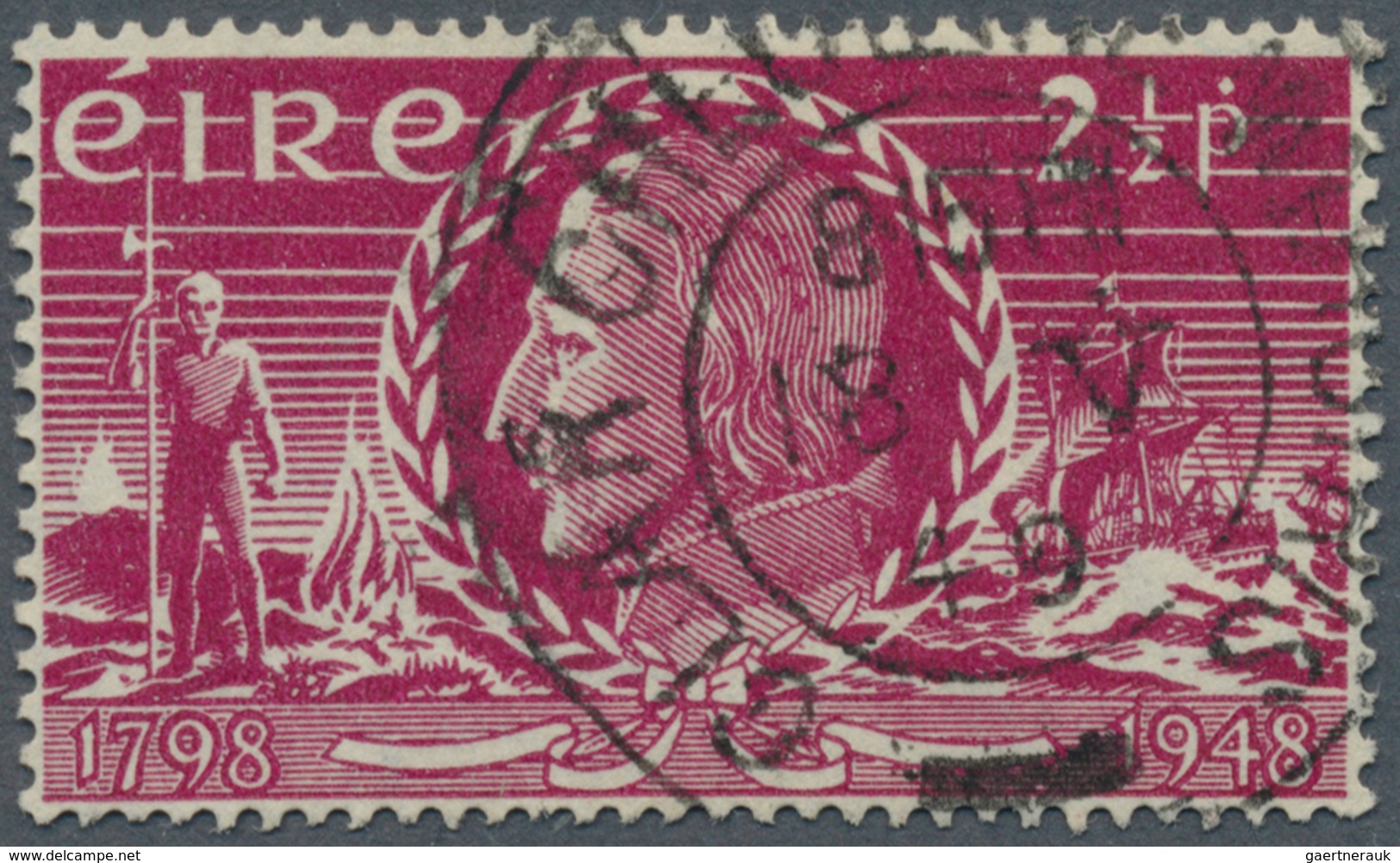 14337 Irland: 1948, 150th Anniversary Of Insurrection, 2½d. Reddish Purple With Inverted Watermark, Neatly - Lettres & Documents