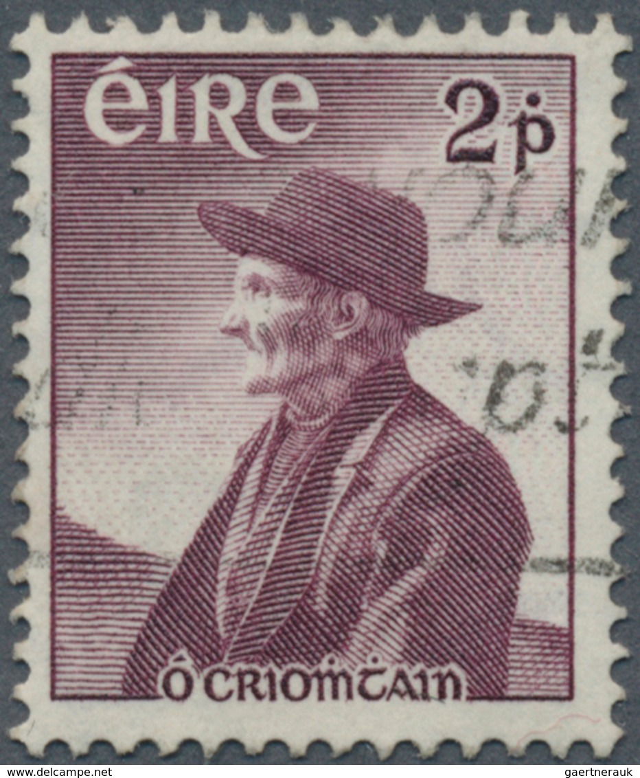 14340 Irland: 1957, Birth Centenary Of Thomas O'Crohan, 2pg. Maroon With Inverted Watermark, Fine Used Cop - Lettres & Documents