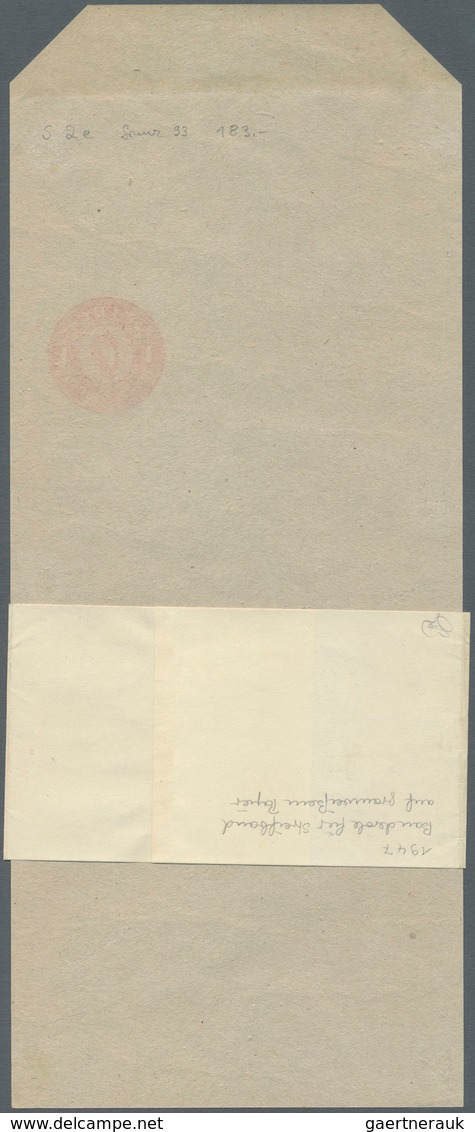 14409 Irland - Ganzsachen: 1940, Irish Harp 1/2 D. Green And 1 D. Red Wrapper On Light Grey Paper, Front S - Ganzsachen