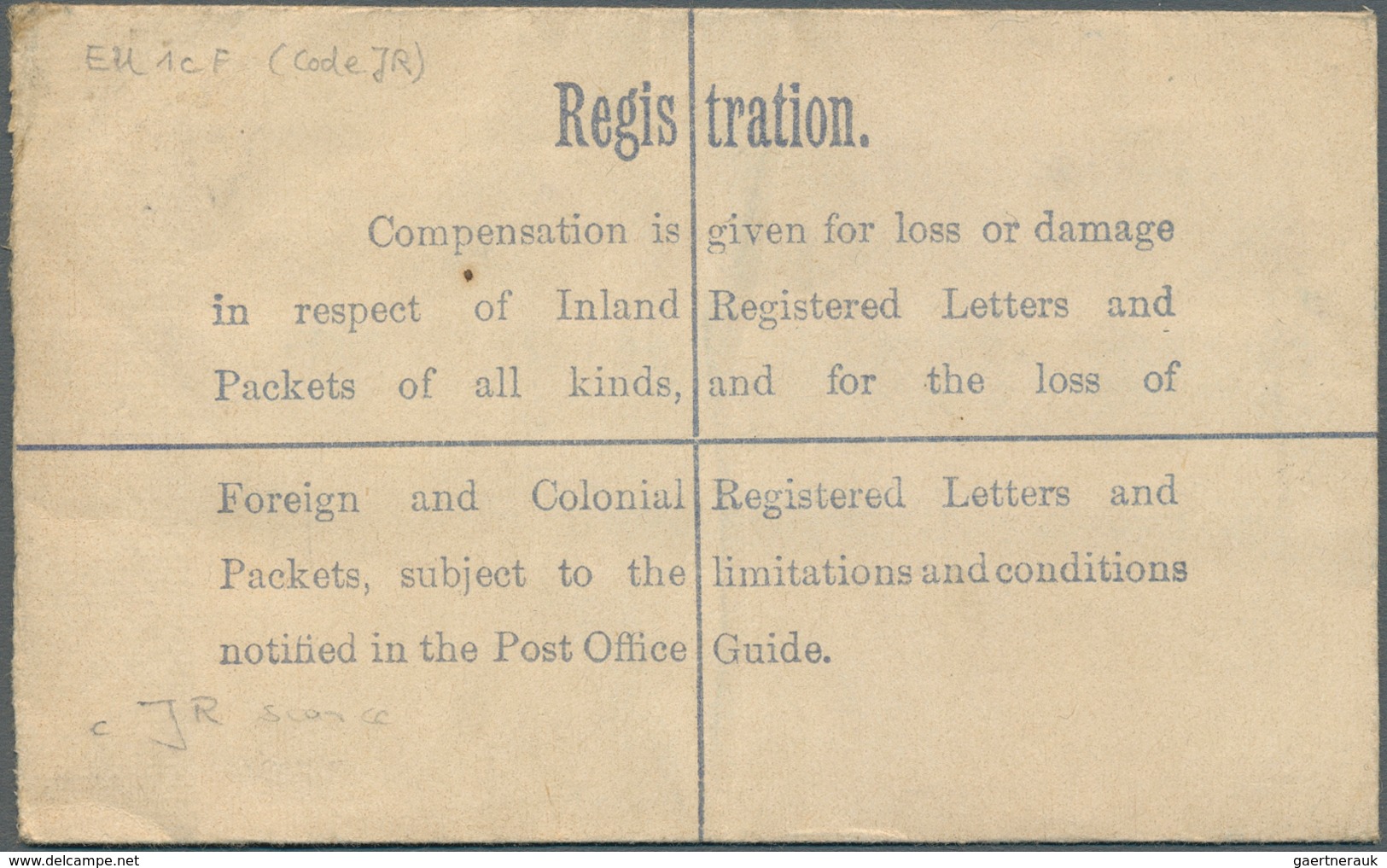 14428 Irland - Ganzsachen: British Dominion: 1923, King Georg V. 5 D. Olive Green Registered Envelope, Siz - Ganzsachen