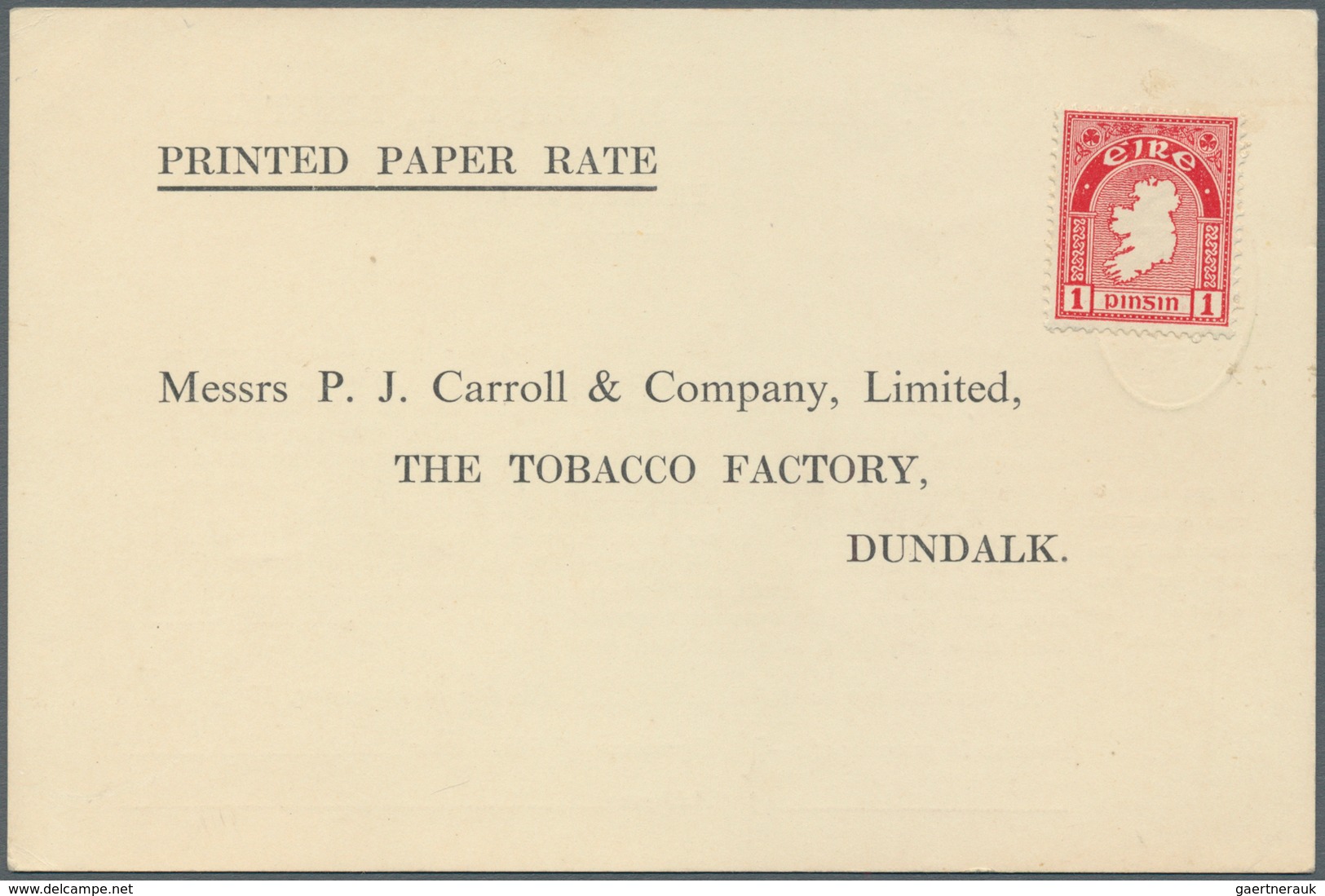 14531 Irland - Ganzsachen: P.J. Carroll & Co., Ldt., Dundalk: 1950/51, Two Different "proxy"-cards Without - Ganzsachen