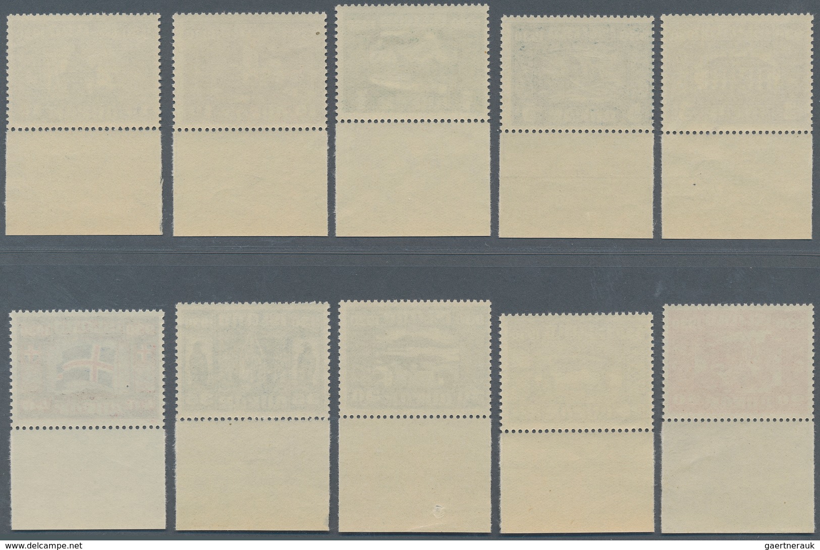 14619 Island: 1943, Satz "Landestypische Motive" Schneeweißer Ungefalteter Luxus-Unterrandsatz Postfrisch - Autres & Non Classés