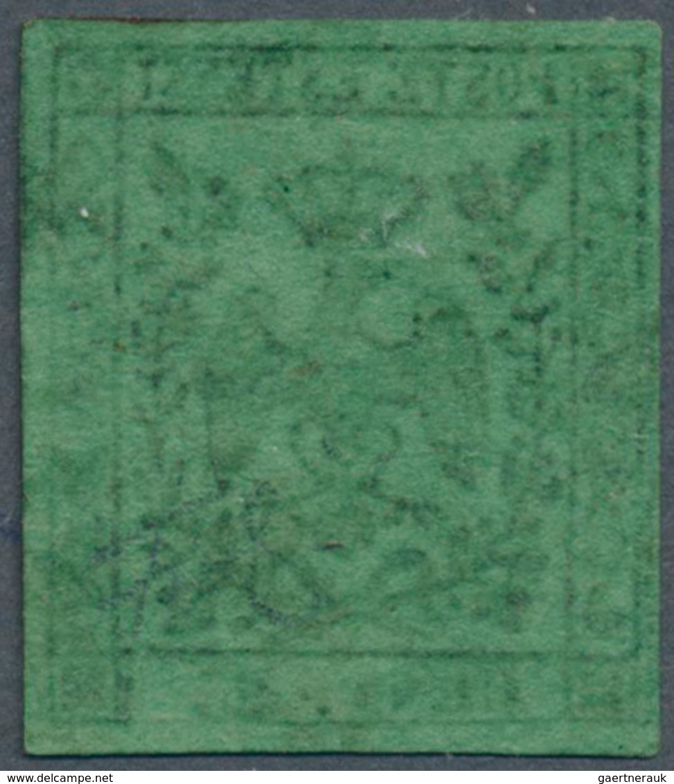 14654 Italien - Altitalienische Staaten: Modena: 1852: 25 Black On Green (error Of Color, Green Instead Of - Modena