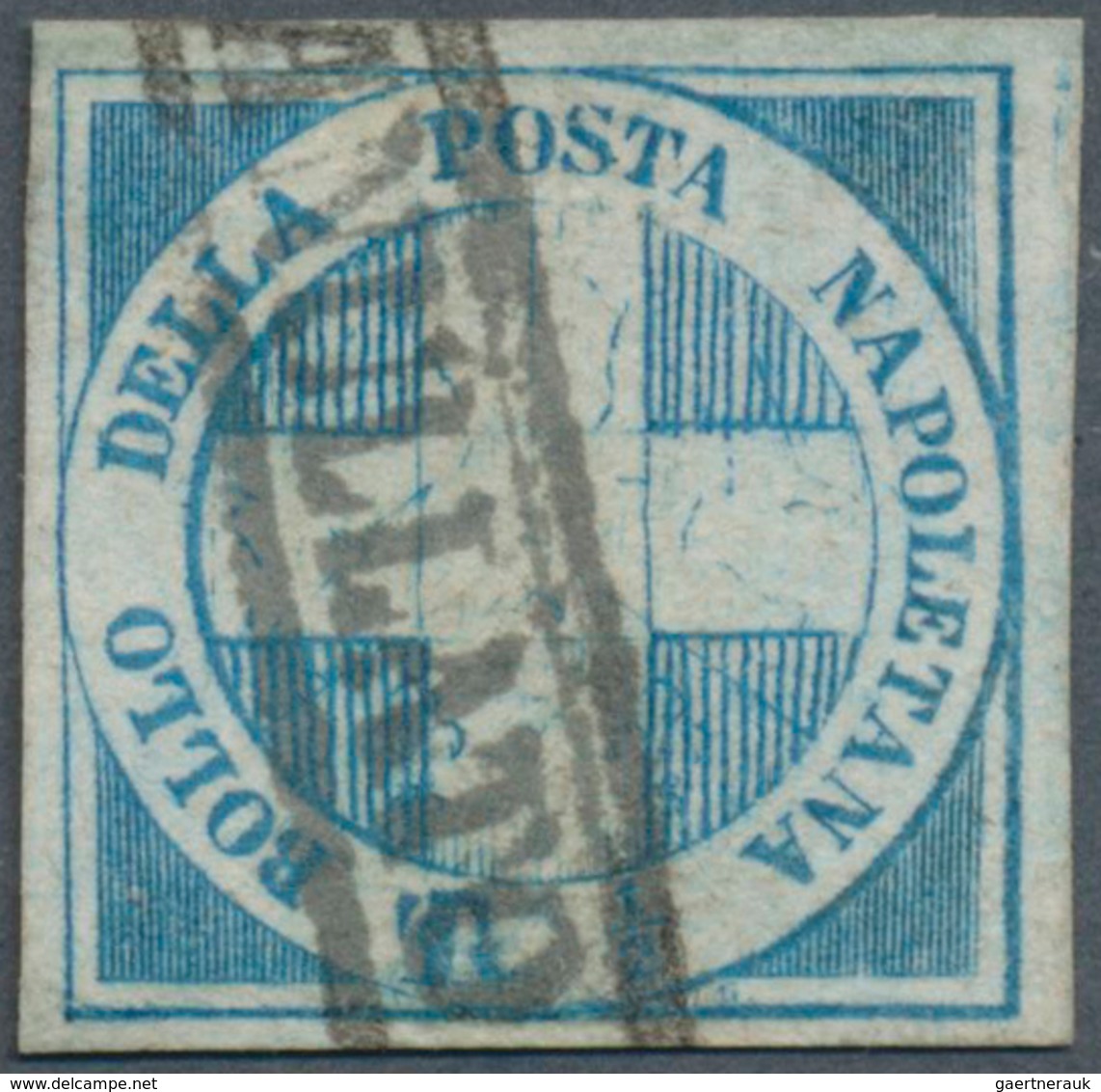 14663 Italien - Altitalienische Staaten: Neapel: 1860: 1/2 Tornese "Crocetta", Used, Good Margins, Repaire - Naples