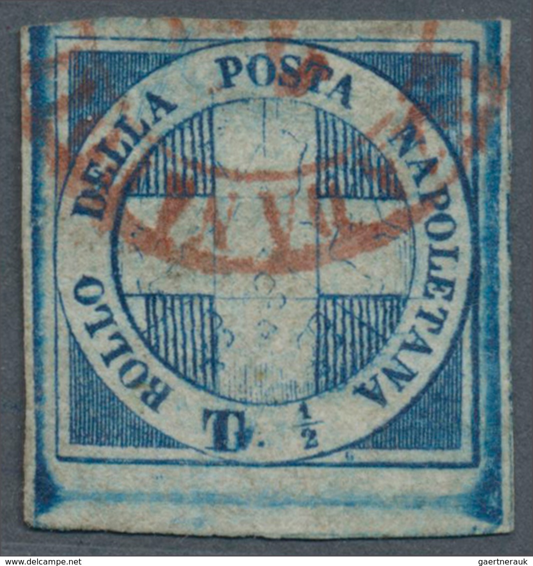 14664 Italien - Altitalienische Staaten: Neapel: 1860: 1/2 Tornese "Crocetta", Used, Good Margins, Thin Sp - Naples