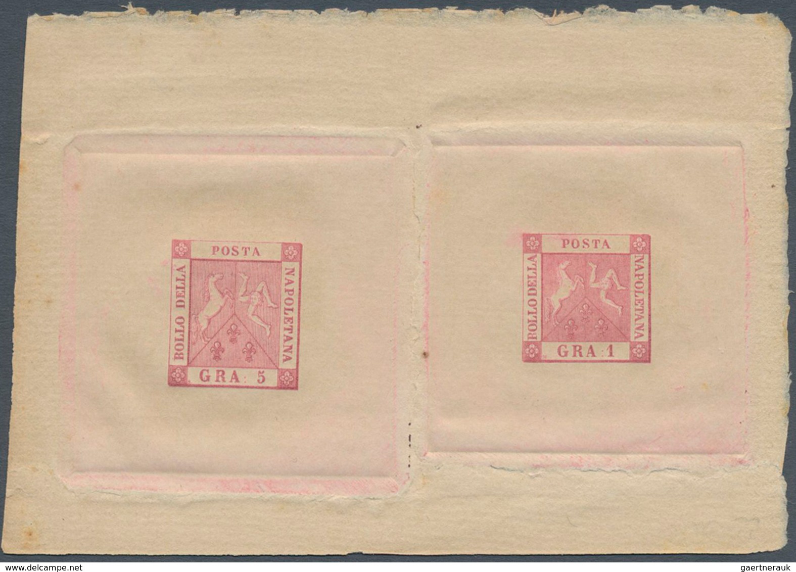 14665 Italien - Altitalienische Staaten: Neapel: 1898: Reprint, Complete Set Of Six Stamps Devided In Thre - Naples