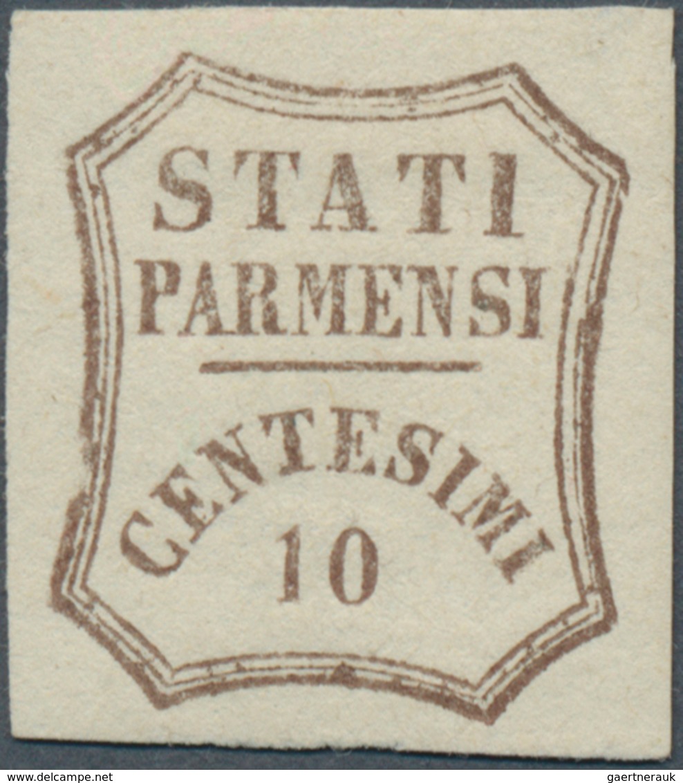 14669 Italien - Altitalienische Staaten: Parma: 1859, 10c. Brown, Fresh Colour, Large Margins, Mint O.g. W - Parme