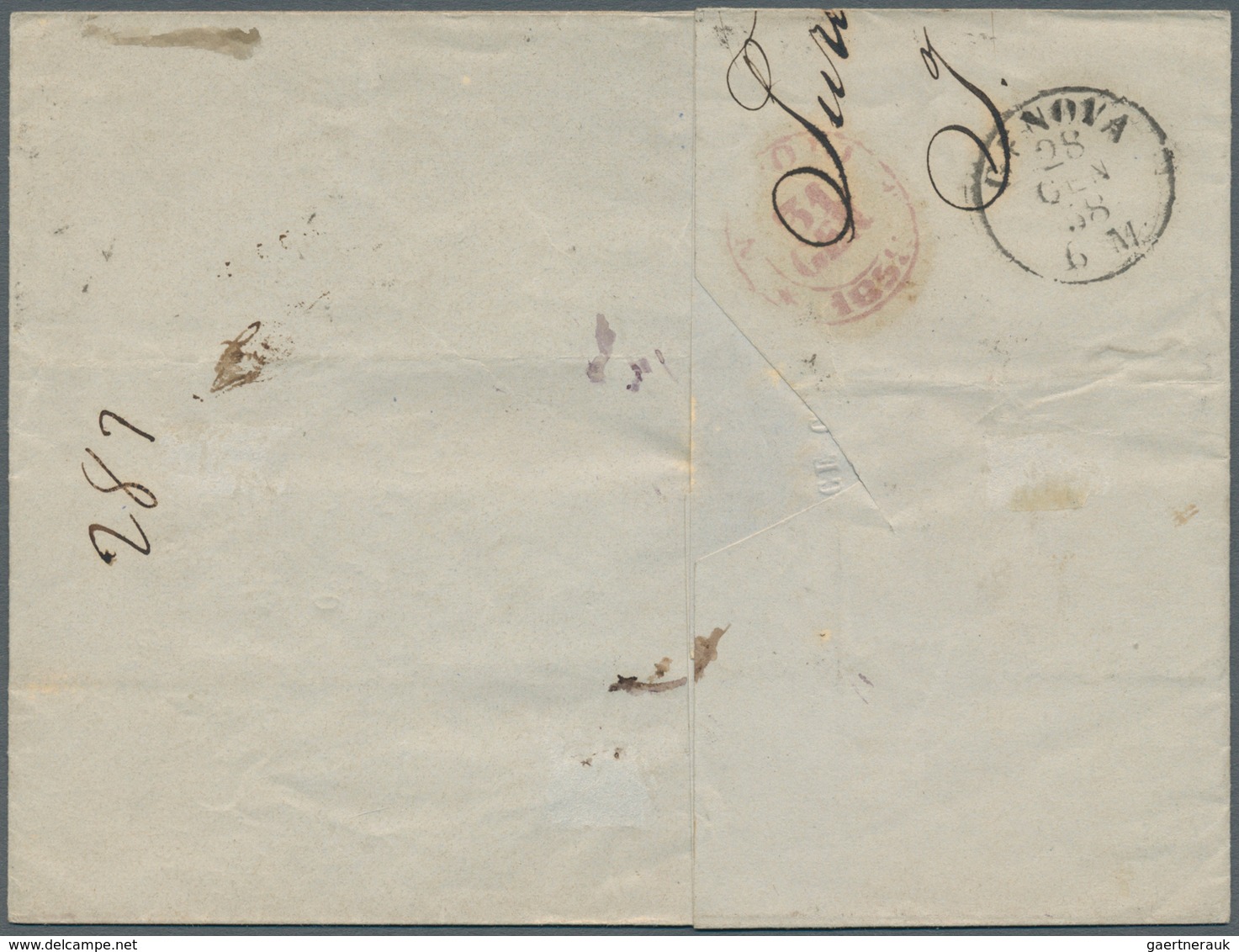 14678 Italien - Altitalienische Staaten: Sardinien: 1958/1963: Lot Of Two Letter "VIA DI MARE", First One - Sardaigne