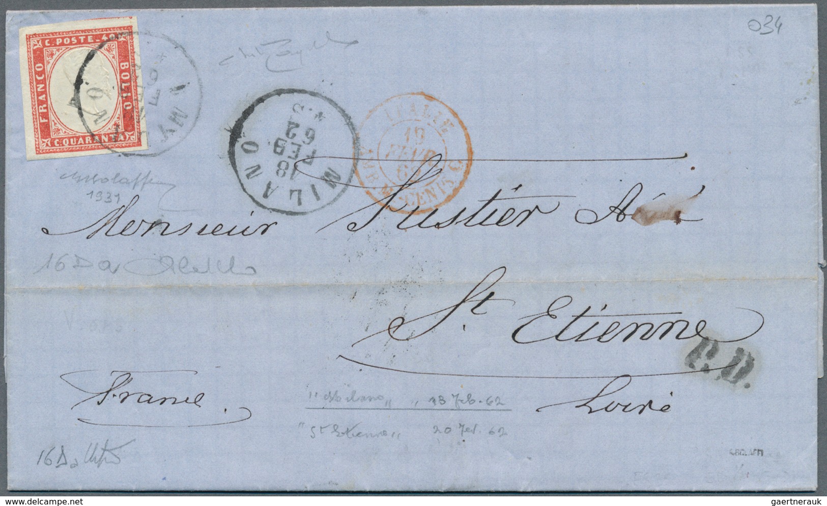 14688 Italien - Altitalienische Staaten: Sardinien: 1861/1862: Three Letters Franked With The Fourth Emiss - Sardaigne