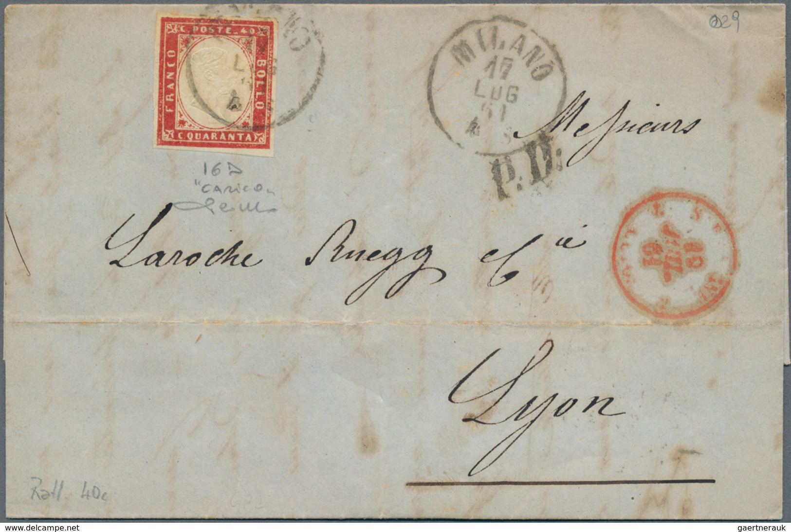 14688 Italien - Altitalienische Staaten: Sardinien: 1861/1862: Three Letters Franked With The Fourth Emiss - Sardaigne