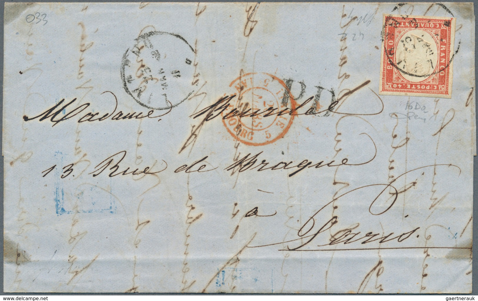 14688 Italien - Altitalienische Staaten: Sardinien: 1861/1862: Three Letters Franked With The Fourth Emiss - Sardinien