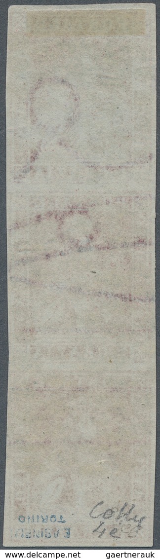 14697 Italien - Altitalienische Staaten: Toscana: 1851, 1 Crazia Carmine Brown On Greyish Paper, Vertical - Toskana