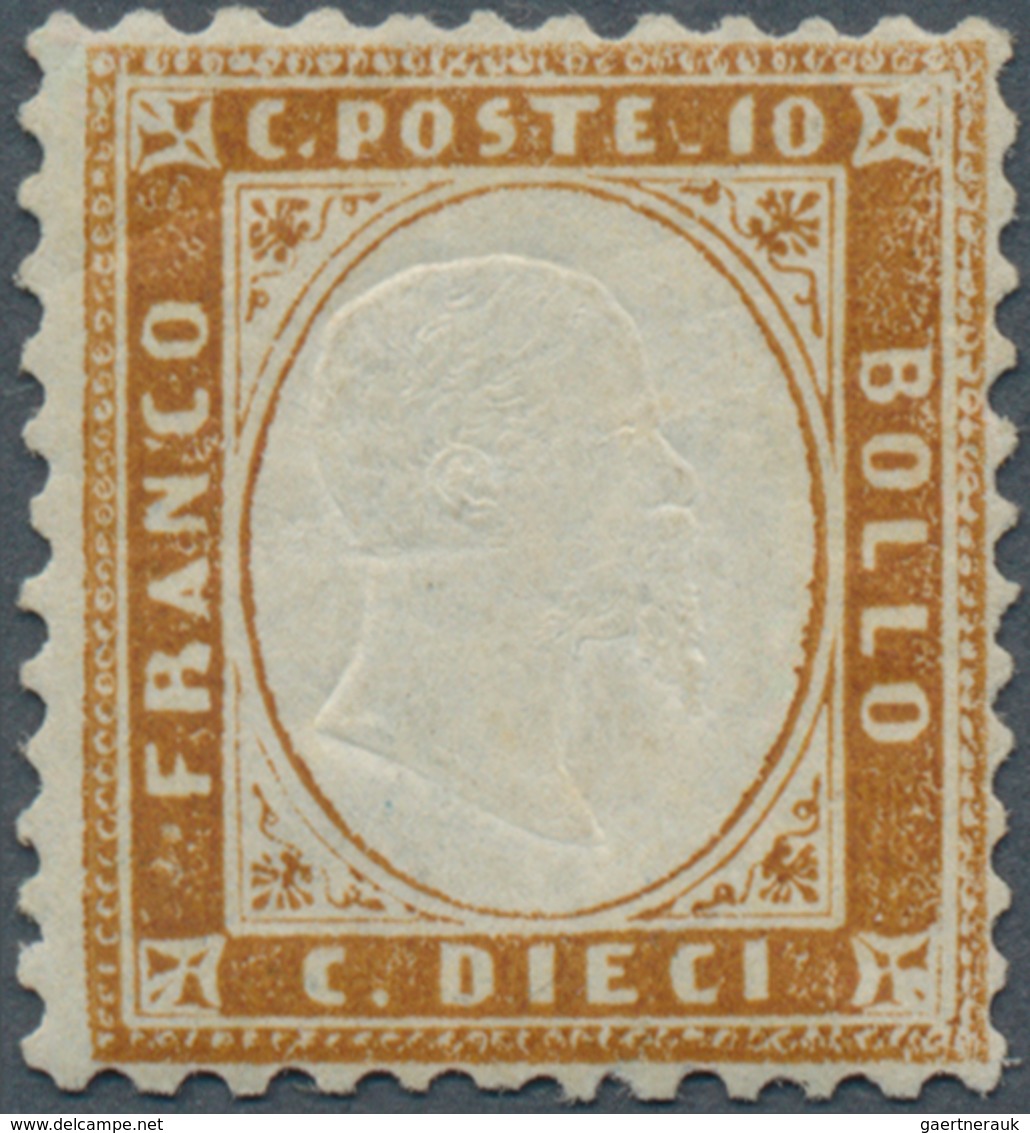 14709 Italien: 1862, 10c. Brown, Better Shade, Fresh Colour, Normally Perforated, Mint O.g., Creasing At U - Poststempel