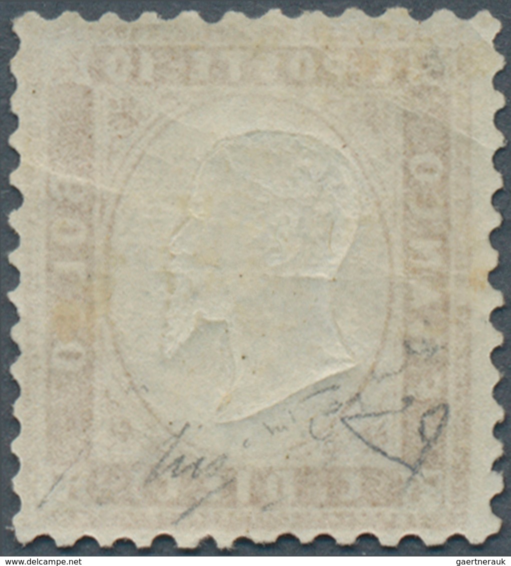 14709 Italien: 1862, 10c. Brown, Better Shade, Fresh Colour, Normally Perforated, Mint O.g., Creasing At U - Poststempel