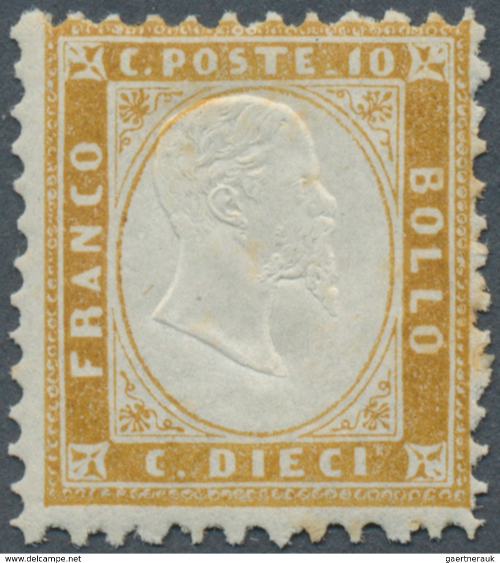 14710 Italien: 1862, 10c. Bistre, Fresh Colour, Well Peforated And With Superior Embossing, Unmounted Mint - Poststempel