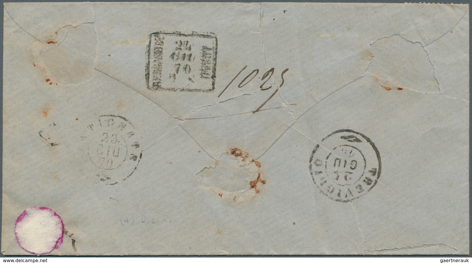 14715 Italien: 1870/1902: Tree Letter With Special Services. A) 1870, Registered Letter From Galcico To Be - Poststempel