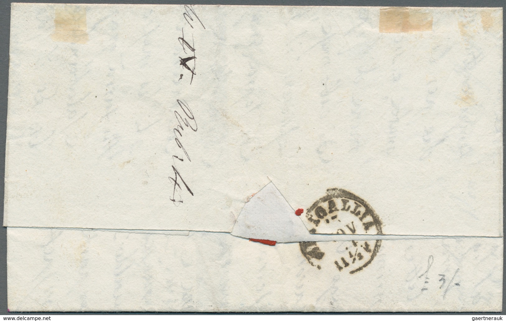 14717 Italien: 1864, Folded Letter Sent From MOGLIANO To Ripe (near Senigallia) And Franked With Sassone L - Poststempel