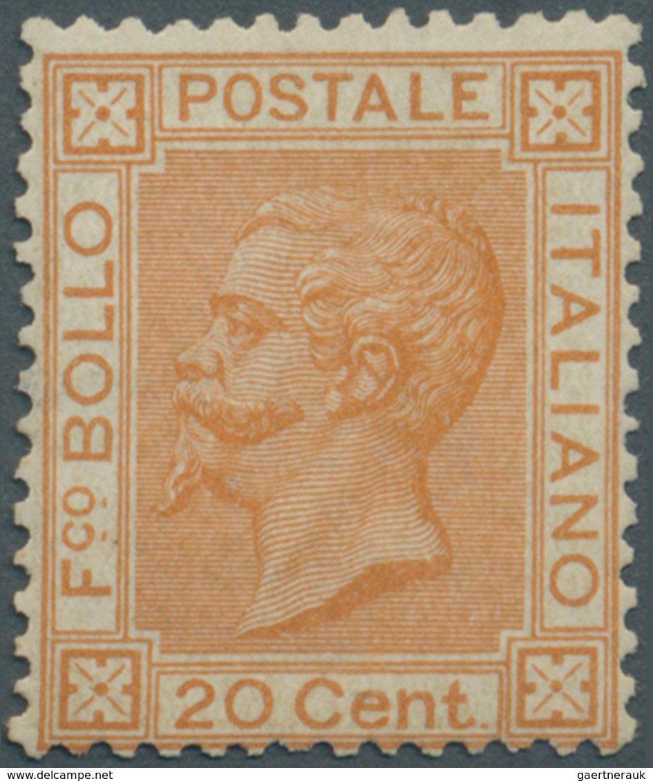 14726 Italien: 1877, 20c. Orange, Fresh Colour And Well Perforated, Mint O.g., Signed A.Diena, Raybaudi Et - Poststempel