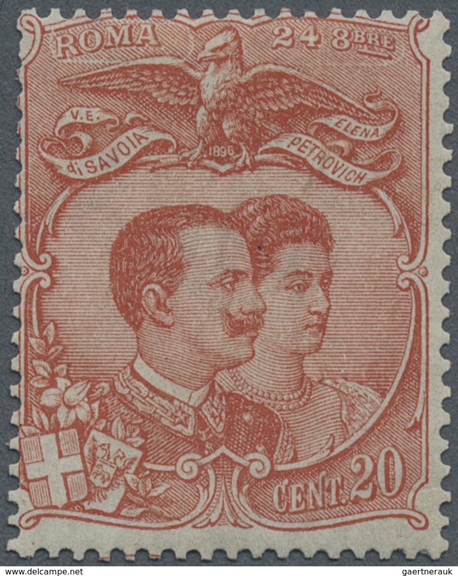 14733 Italien: 1896: Royal Wedding Prince Victor Emanuell (III) With Princess Elena, 20 C Rare CINDERELLA - Poststempel