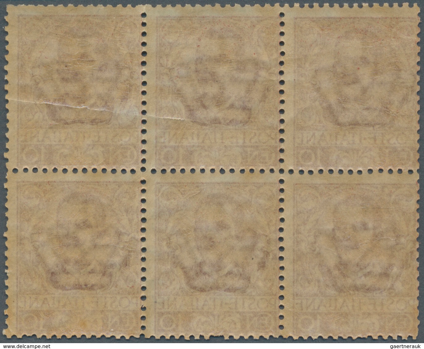 14734 Italien: 1901, Vitorio Emanuele III 10 C Brown-rose In A Block Of Six, Good Perforation And Absolute - Poststempel