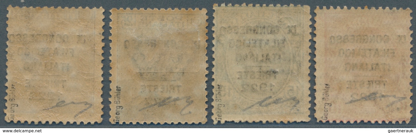 14740 Italien: 1922, "Congresso Filatelico" 10 C. - 40 C., Complete Set With 4 Stamps, Mint Never Hinged ( - Marcophilie