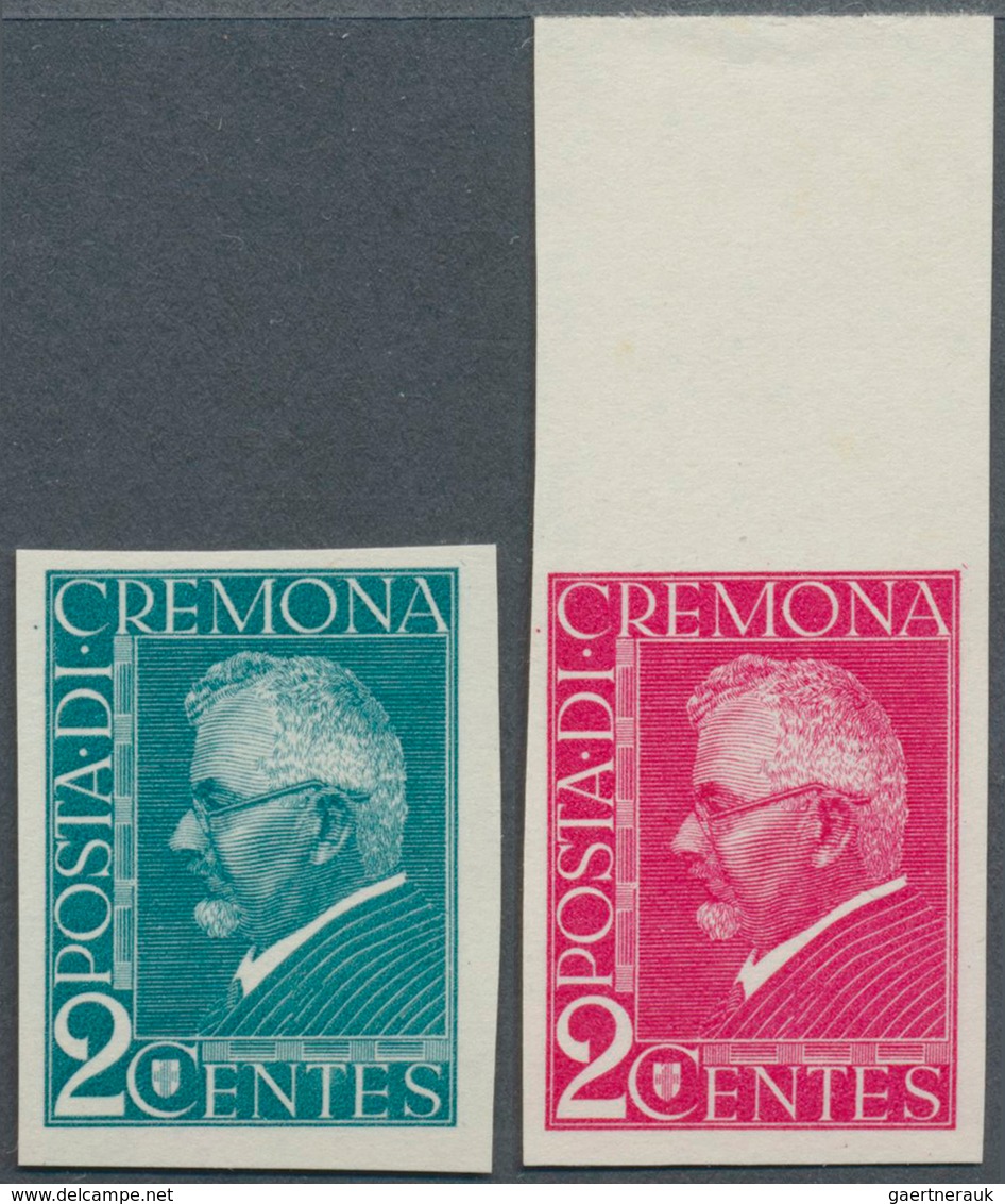 14744 Italien: 1924: "POSTA DI CREMONA 2 CENTES" ECKERLIN ESSAYS (probably Picturing Dr Eckerlin) Printed - Poststempel