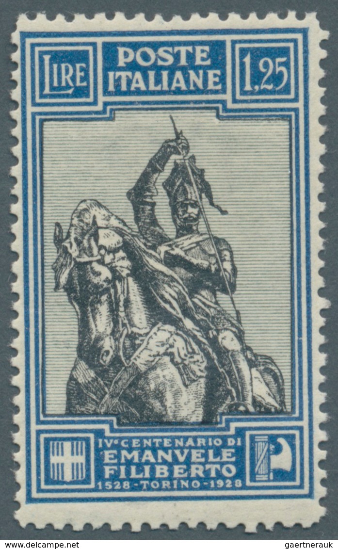 14748 Italien: 1928, Reiterstandbild Herzog Emanuel Philiberts Von Savoyen 1.25 Lire Blau/schwarz In Der S - Poststempel