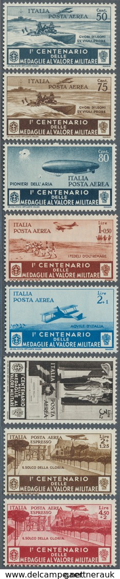 14761 Italien: 1934, Serie "100 Jahre Tapferkeitsmedaille" Tadellos Postfrisch (Sassone 750.- Euro) - Poststempel