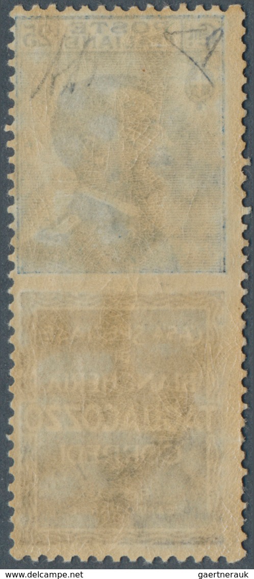 14779 Italien - Zusammendrucke: 1924/1925, 25c. Blue + Tagliacozzo Unmounted Mint With Natural Slightly Ir - Ohne Zuordnung