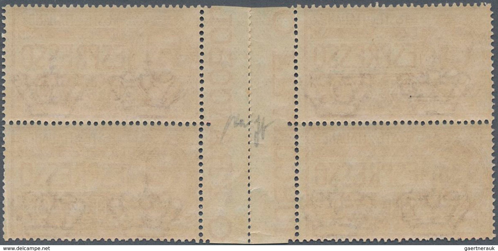 14780 Italien - Zusammendrucke: 1925: 70 C Express Stamp, Block Of Four With Horizontal Gutter Inbetween. - Ohne Zuordnung