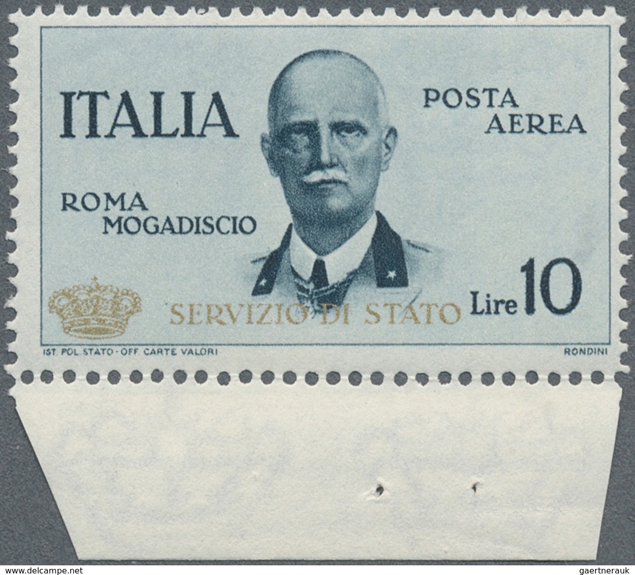 14784 Italien - Dienstmarken: 1934, 10 Lire "Dienstmarke Für Den Postflug - Roma Mogadiscio" Taufrisches U - Dienstmarken