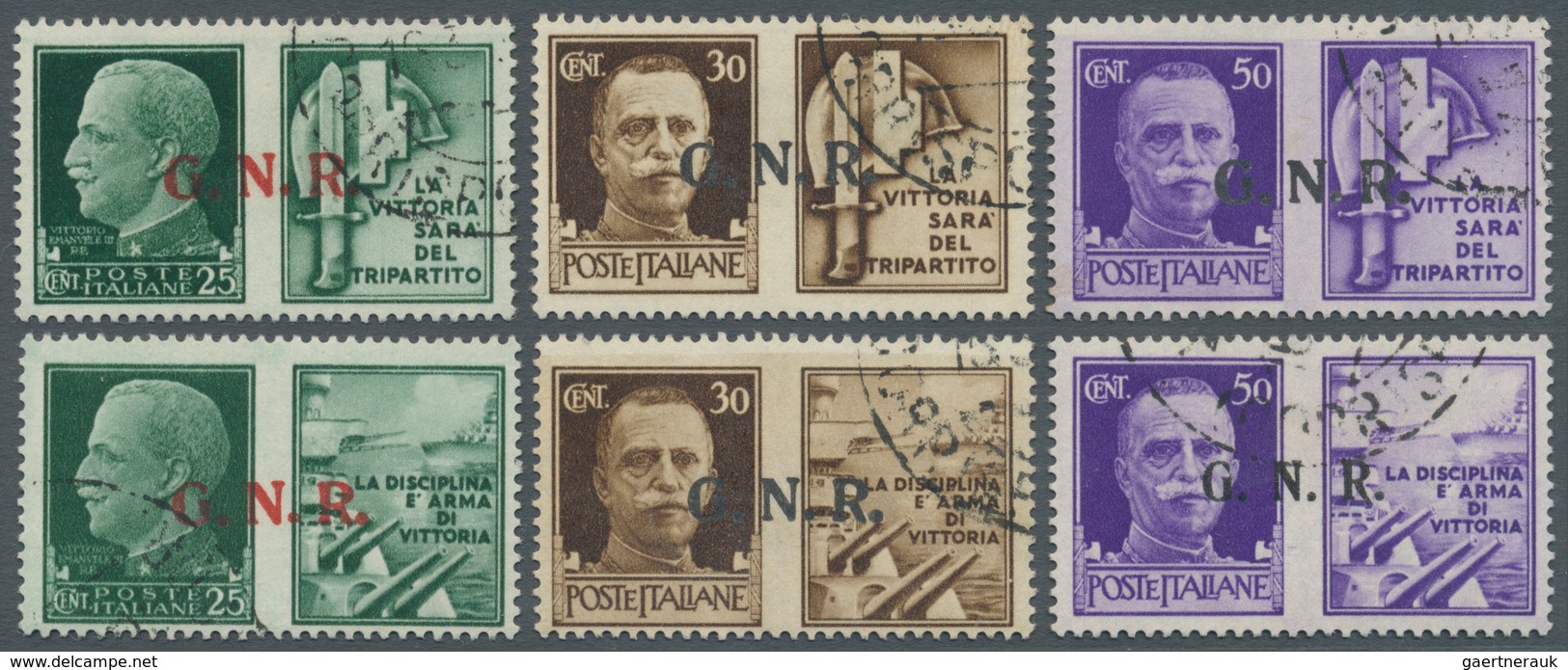 14789 Italien - Militärpostmarken: Nationalgarde: 1944, König Viktor Emanuel 25 C. Grün, 30 C. Braun Und 5 - Sonstige & Ohne Zuordnung