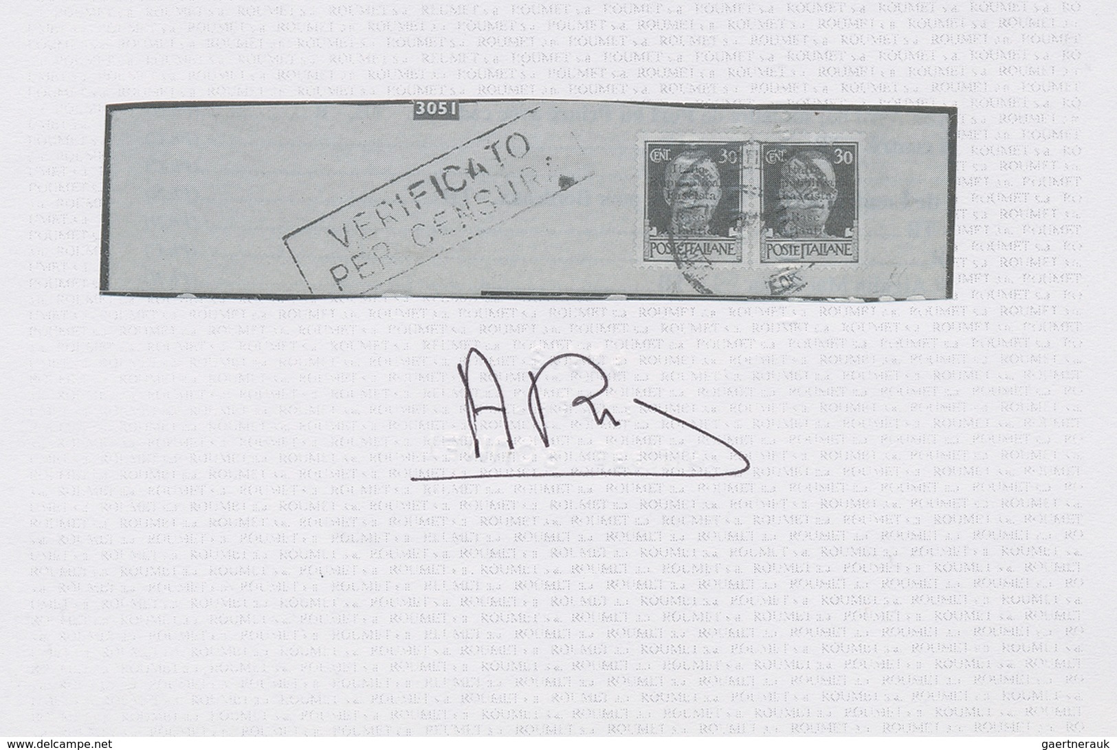 14794 Italien - Militärpostmarken: Atlantikküste: 1943, Overprint Issue 30 C., Two Single Stamps Tied By C - Sonstige & Ohne Zuordnung