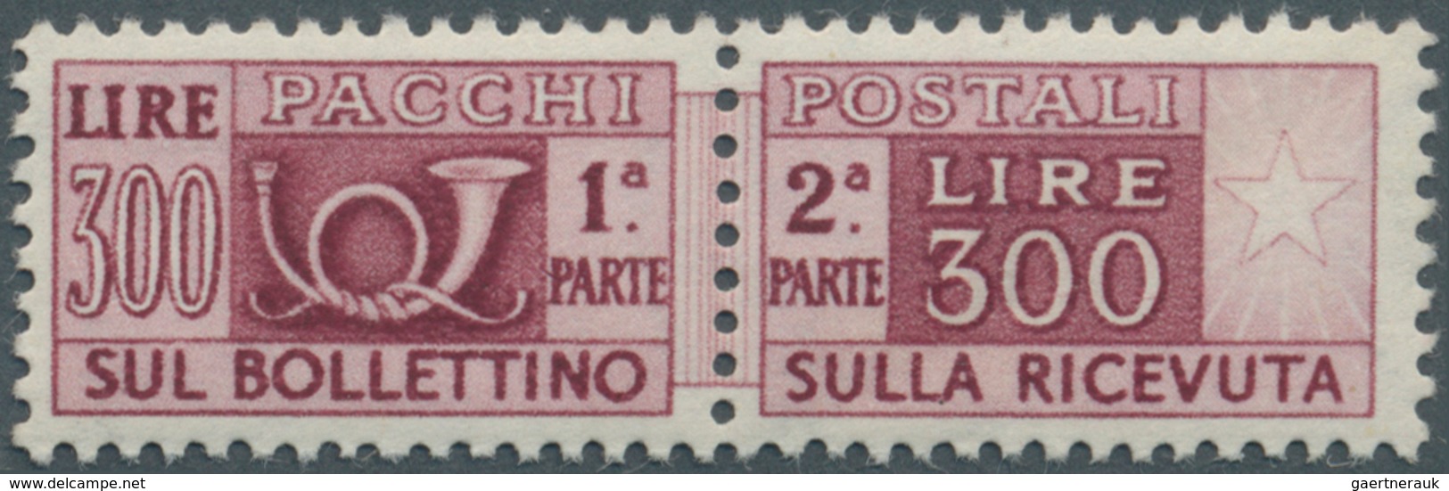 14799 Italien - Paketmarken: 1948, 300l. Purple Unmounted Mint With Natural Gum Creasing, Signed Raybaudi. - Colis-postaux