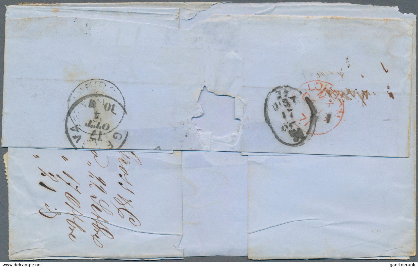 14804 Italien - Portomarken: 1871, Incoming Mail: Brasil, Part Of Folded Letter Cover, Sent From RIO DE JA - Taxe