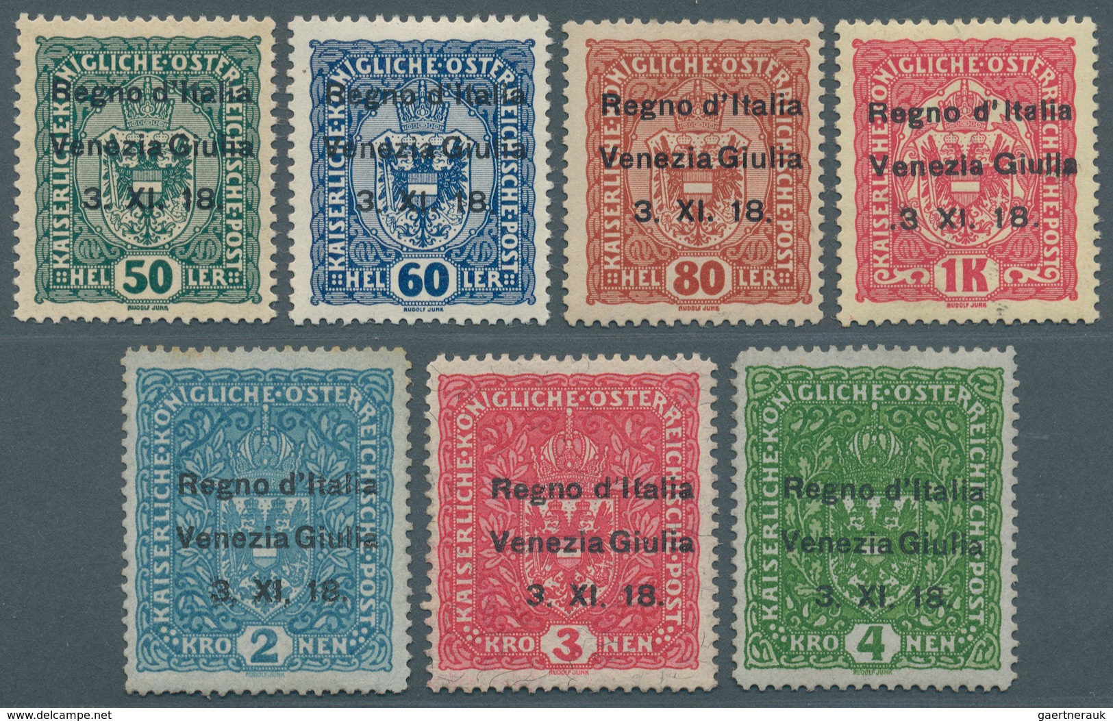 14819 Italienische Besetzung 1918/23 - Julisch-Venetien: 1918, Freimarken Von Österr. Mit Aufdruck 'Regno - Venezia Giuliana