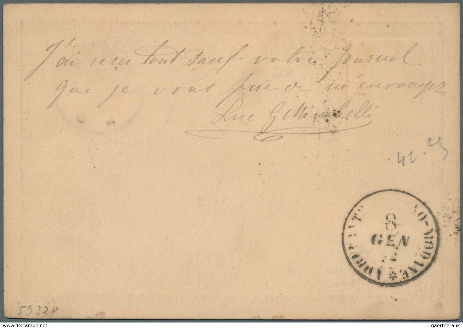 14857 Italien - Ganzsachen: 1874, 7. January: 10 C Postal Stationery Card With 10 C Orange DLR And 20 C Bl - Entiers Postaux