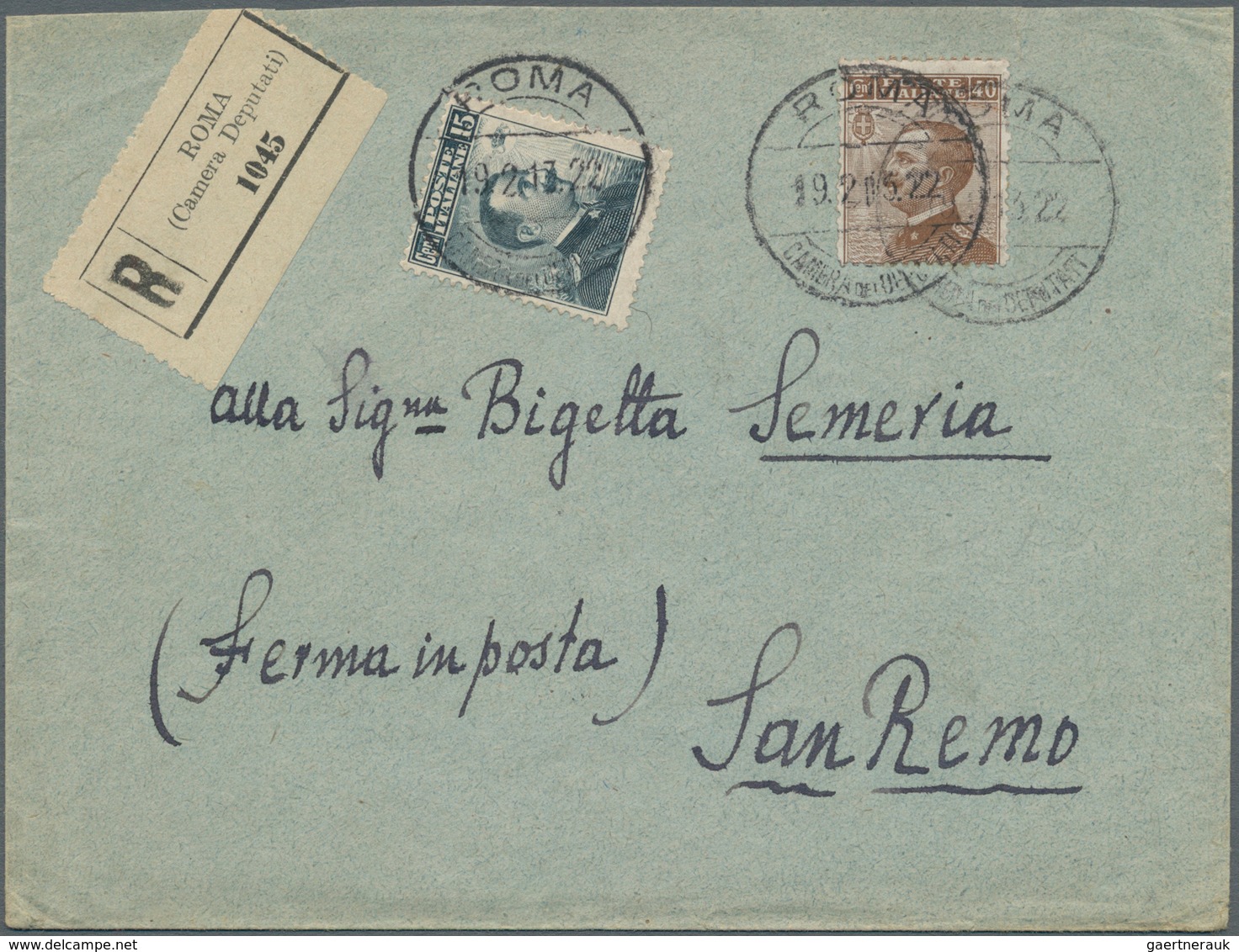 14875 Italien - Stempel: "ROMA CAMERA DEL DEPUTATI" Clear On Two Preprinting Covers 1924 And 1925 (one "Il - Marcophilie