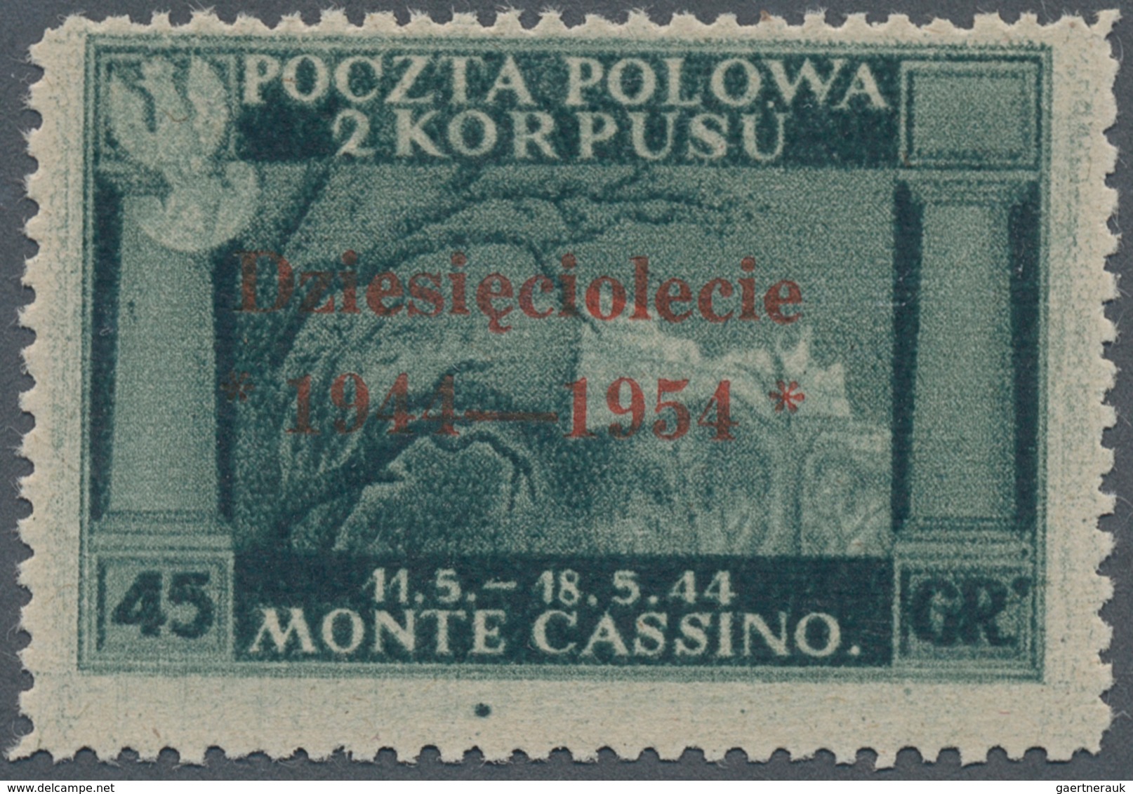 14883 Italien - Besonderheiten: CORPO POLACCO - Governo Polacco Di Londra: 1954, Overprint Issue 45 C. Dar - Non Classés