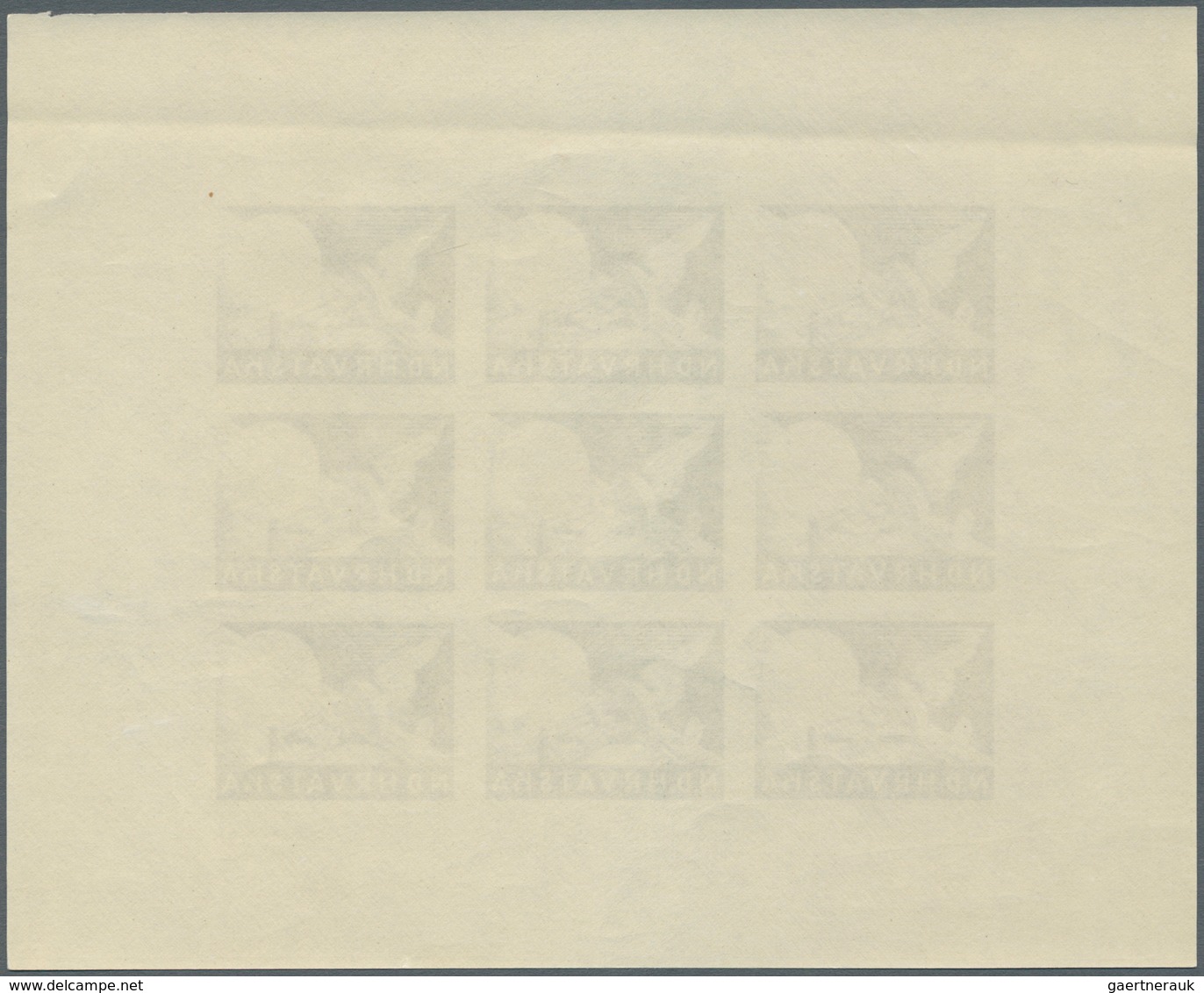 14907 Kroatien: 1944, Officials of the post office and the railway 16 k. - 32 k., each five imperforated s