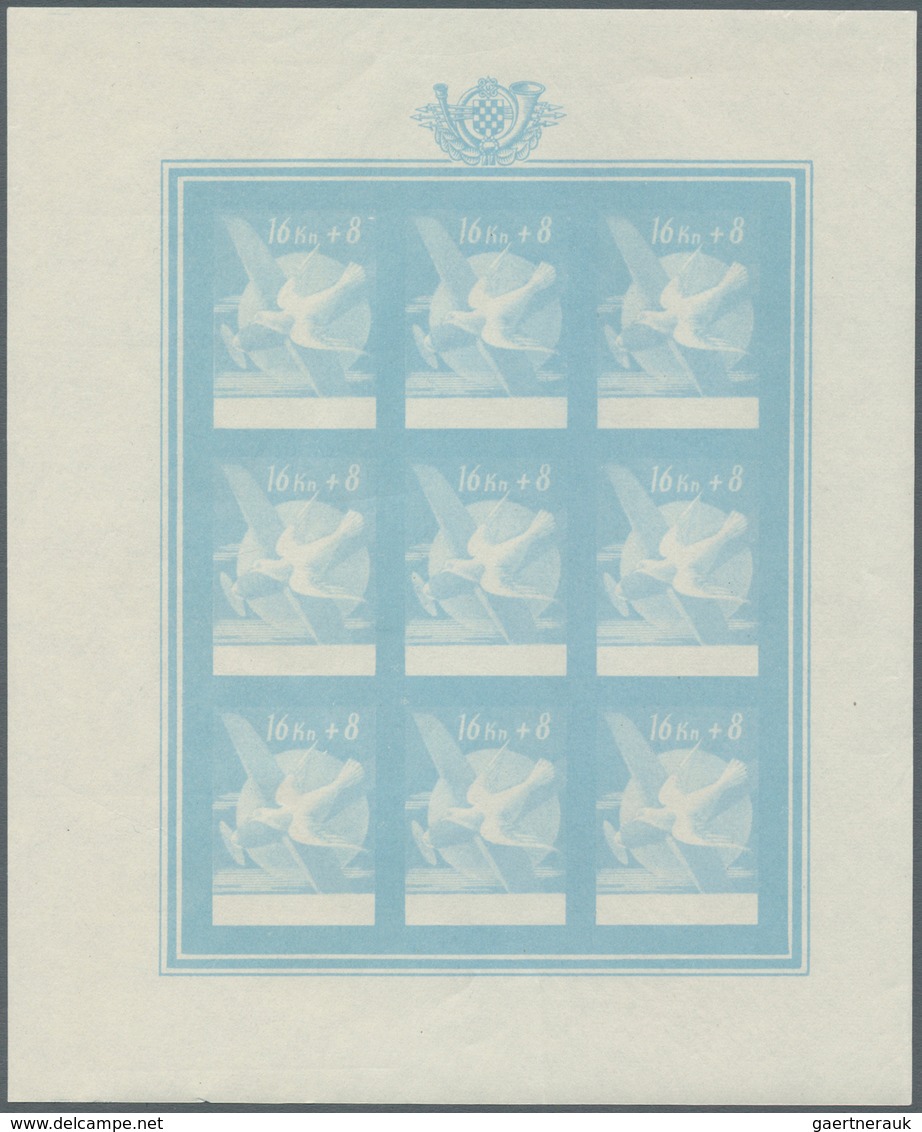 14907 Kroatien: 1944, Officials of the post office and the railway 16 k. - 32 k., each five imperforated s