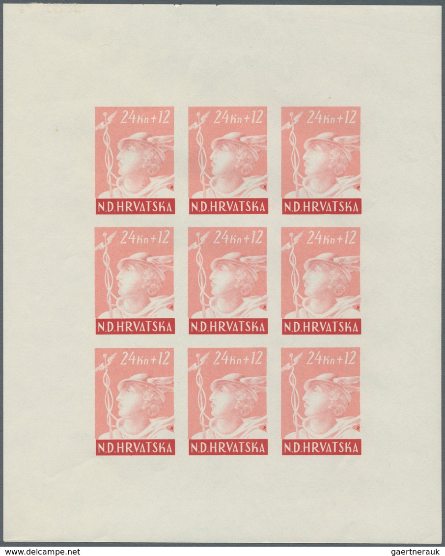 14907 Kroatien: 1944, Officials of the post office and the railway 16 k. - 32 k., each five imperforated s