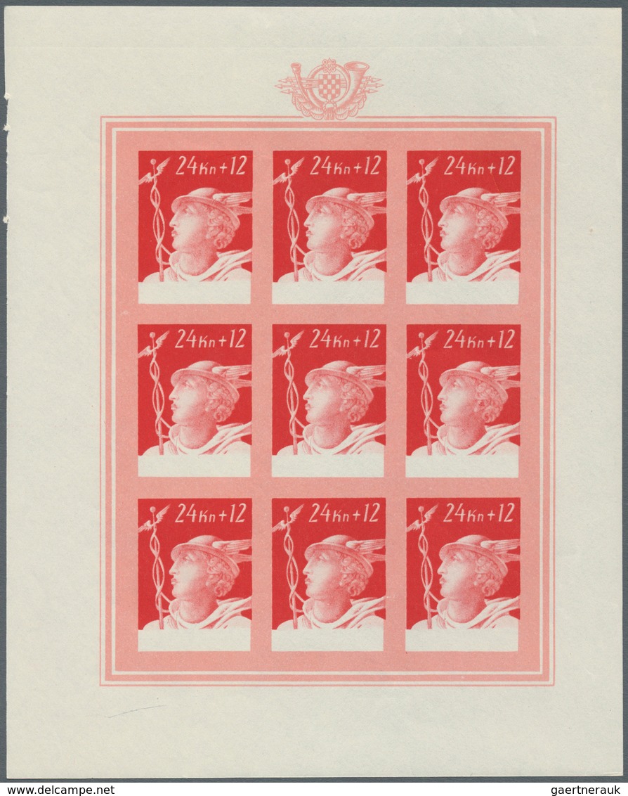 14907 Kroatien: 1944, Officials of the post office and the railway 16 k. - 32 k., each five imperforated s