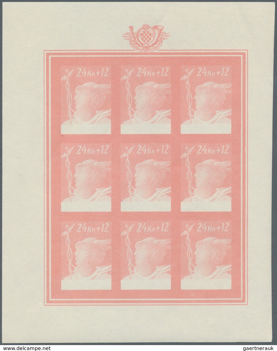 14907 Kroatien: 1944, Officials of the post office and the railway 16 k. - 32 k., each five imperforated s