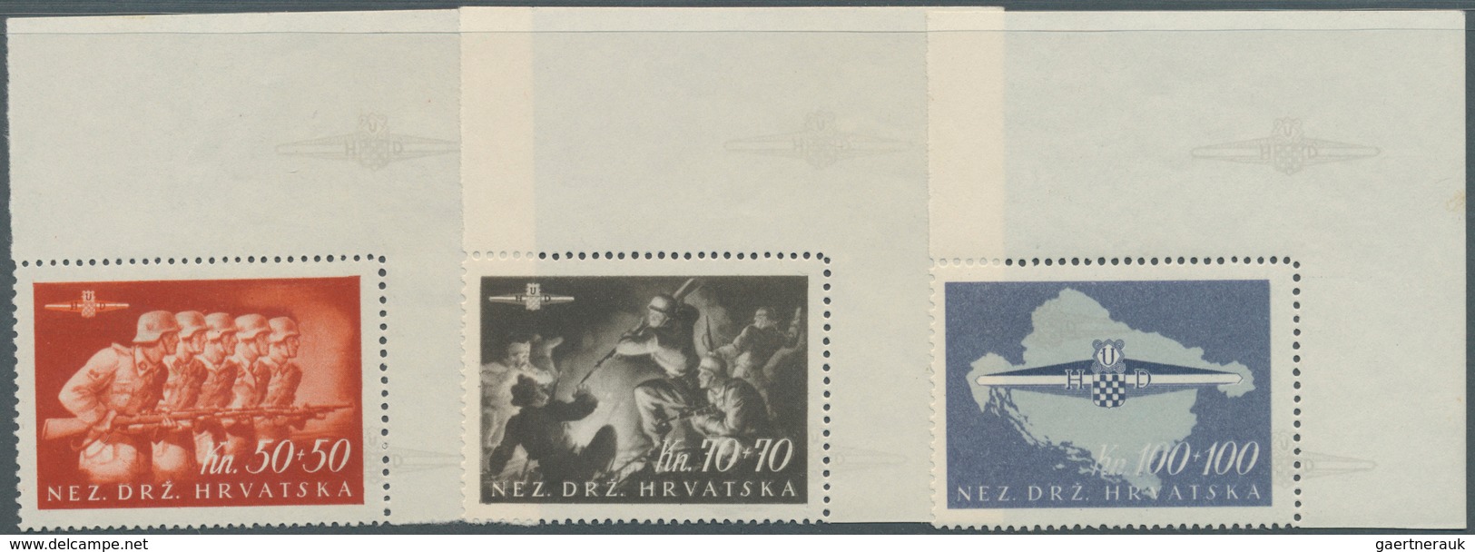 14909 Kroatien: 1945, Satz "Gründung Der Kroatischen Sturmdivision 9.10.1944", Seltener Und Postfrischer L - Kroatien