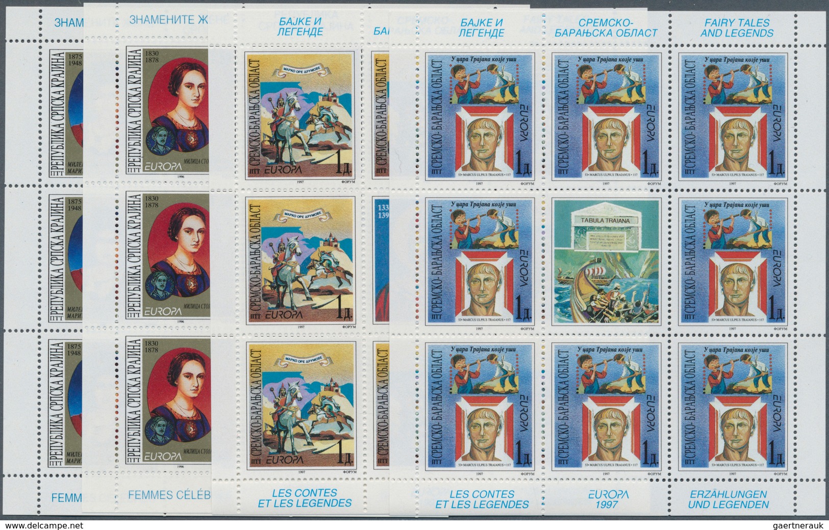 14916 Kroatien - Serbische Krajina: 1996/1997, Both Years' Europa Issues In Complete Little Sheets Of 8 St - Kroatien