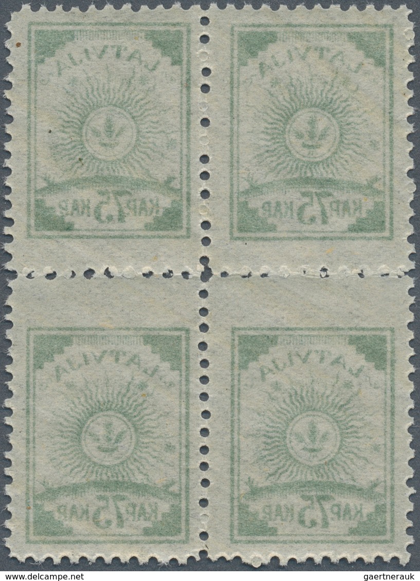 14926 Lettland: 1919, 75 Kap, Zusammenhängender 4-er Block Postfrisch Mit Seltenem Mittlerem Zusammenhang - Lettland
