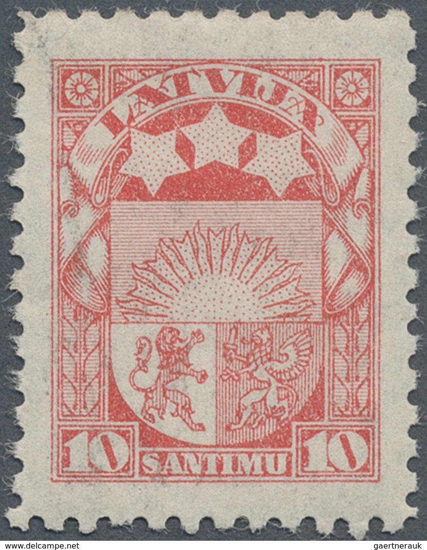 14940 Lettland: 1923, 10 S. Karmin Freimarke, Perfekt Zentriert Postfrisches Luxusstück, Unsigniert, In Di - Lettland