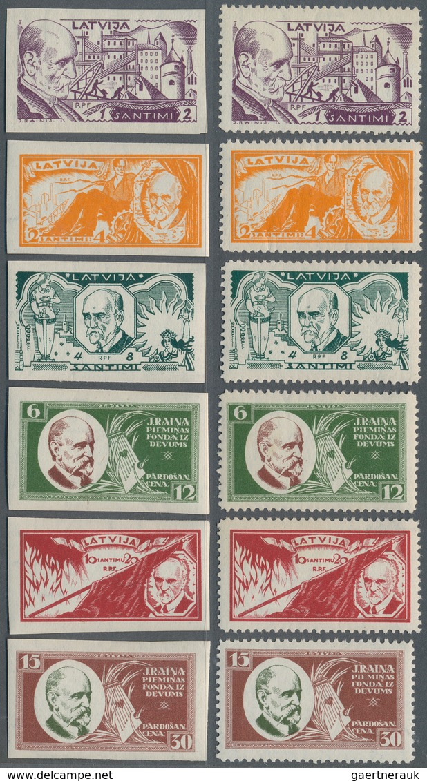 14951 Lettland: 1930, Serie "Rainis-Fonds", Gezähnt Und Ungezähnt, Tadellos Postfrisch - Lettonie