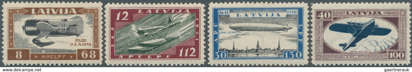 14982 Lettland: 1933, Satz "Hilffonds Für Verunglückte Flieger", Postfrisch - Lettonie